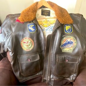 Leather Aviator Bomber Jacket